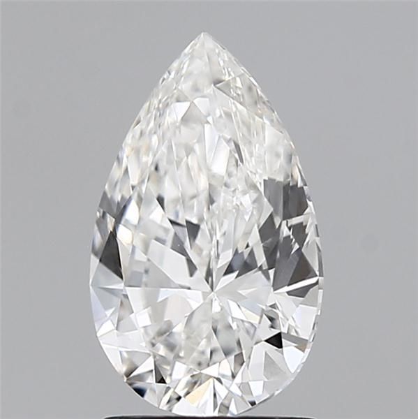1.5-carat pear diamond with G color, Good cut, and VS1 clarity.