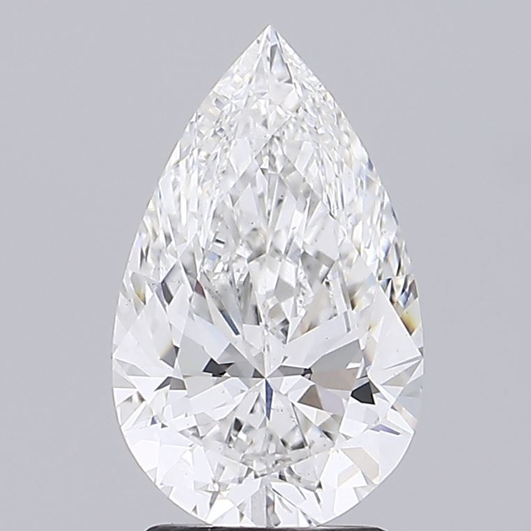 2.61 Carat pear Lab Grown Diamond Front View