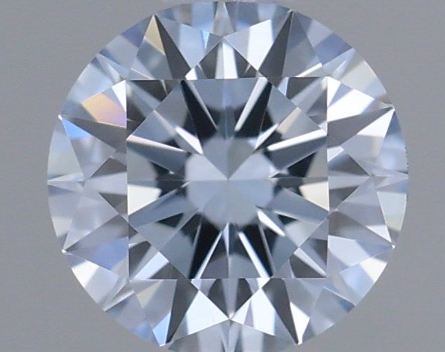 Actual 0.37 carat Light Blue Round lab-grown diamond
