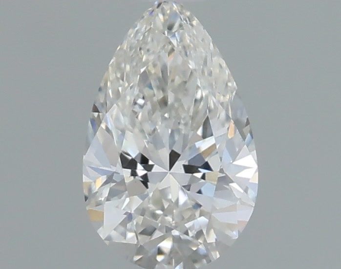 Actual 0.32 carat G Pear lab-grown diamond