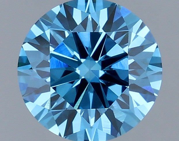 Actual 1.49 carat Vivid Blue Round lab-grown diamond